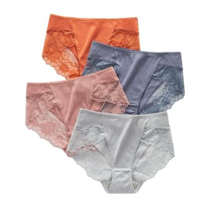 China High Quality Breathable Lace Panties Women's Cotton Panties Antibacterial Plus Size Hipster Sustainable Soft Brief Hipster Panties For Women for sale