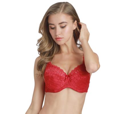 China Breathable Lace Underwire Women Push Up Sexy Underwear Bras For Women Bralette Lace Up 75-100 D Cup Bra Lingerie Suggest Plus Size Bra for sale