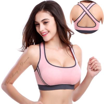 China Custom OEM Logo Women Breathable Sports Tops QualitySoft Exercise Girls Ladies Sports Bra Yoga Gym Fitness Tops Running Workout Sports Bra for sale