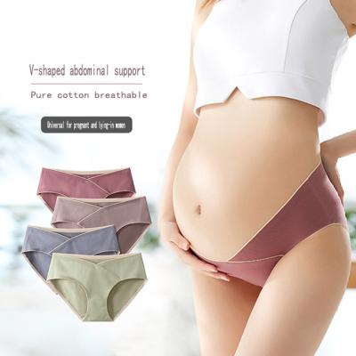 China High Quality Cotton Abdominal V-shaped Soft Maternity Panties Durable Low Waist Radiation Protection Pregnancy Pants Pregnant Women Briefs for sale