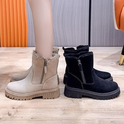 China Round shoes snow boots women 2022 new plus velvet shorts reject thick bottom cotton shoes boots for sale