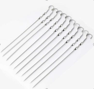 China Dustproof Stainless Steel BBQ Wide Skewers For Making Koubideh/Persian/Brazilian Kebab Barbecue Roasting Skewer for sale