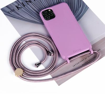 China Fashionable Polyester Cover Cell Phone Mobile Case With Lanyard Necklace Strap String Cord Making for sale