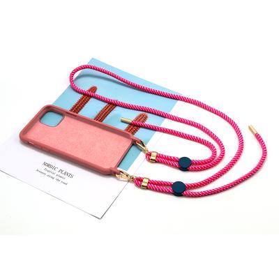 China Transparent Soft Touch Silicon Necklace Phone Case TPU Shockproof Case with Rope Cord Strap for iPhone for sale