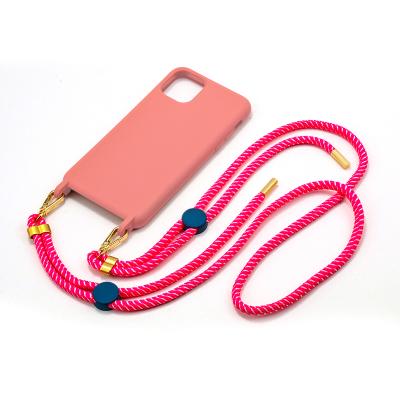 China Soft Touch Silicon YLDS Lower MOQ Multi Body Phone Case - Colors Rope Recycled Cross - With Necklace For Iphone 12 for sale