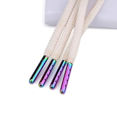 China Colorful Metal Ferret Round Shape Metal Ferret Custom Rainbow Metal Ferret Cord Hoodie Rope Cord Ferret for sale