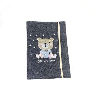 China Hot Selling Eco-friendly Customized High Quality Rubber Belt Felt Book Cover Canvas Cover Notebook for sale