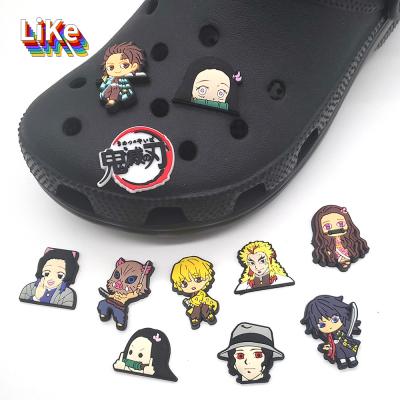 China Southeast Asia 2021 High Quality New Hole Shoes Soft Rubber Shoe Buckle Garden Shoes Cute Anime PVC Accessories for sale