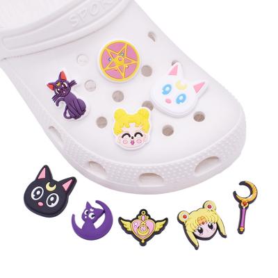 China Free Shipping PVC Baby Kids Accessories Sailor Moon Shoes Charms Accessories Color.high Quality.washable.eco-friendly.colorful for sale