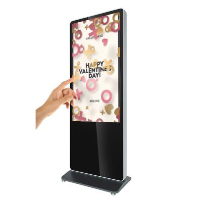 China Hot sale!42 to 65 inch TFT lcd slim floor standing double touch screen kiosk vertical tv stand for sale