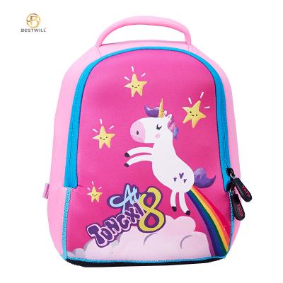 China Bestwill 2020 waterproof back to school clear bag fashionable school bag with cartoon neoprene kids school backpack for sale