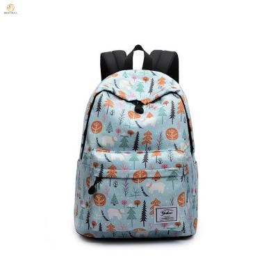 China 2020 BESTWELL Gray Pattern Lady Laptop Bag Waterproof Children Girls School Bag Large Backpack for sale