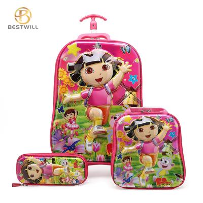 China BESTWILL Factory Wholesale Waterproof Children School Bag Set For Kids Rolls Trolley School Bags For Teenager for sale