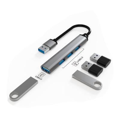 China Private Hub USB Factory Model 4 In 1 USB A To USB*3 USB3.0 Gray Adapter 8.9*1.7*0.9cm for sale