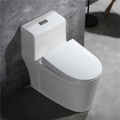 China Double-Flow Bathroom Sanitary Ware Wholesale White Modern Ceramic One Piece Toilet for sale