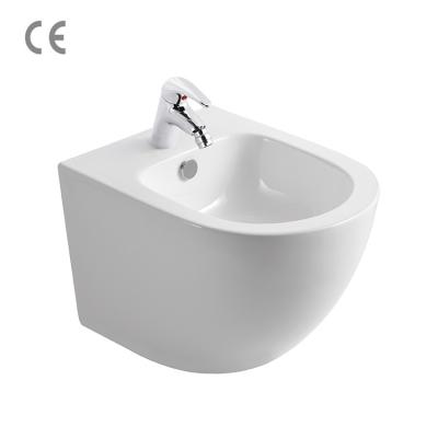 China Modern European Standard Bathroom Non Electric White Ceramic Wall Hung Toilet Bidet With CE Certificate for sale