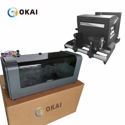 China OKAI All in one Printer Pet film transfer machine A3 30cm dtf printer with 2 xp600 print head adat to film printer t-shirt diy for sale