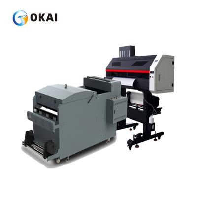 China OKAI 2021 shaking powder machine heat transfer PET film printer DTF with Shake Powder Machine with pet film drying white ink for sale