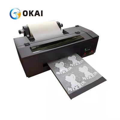 China L1800/L1300 DTF Printer PET film T-shirt printer digital transfer film heat press printer with powder shaking machine for OKAI for sale