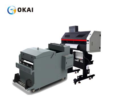 China 2021 New design heat transfer PET film printer T-shirt printing machine with pet film shaking powder machine drying white ink for sale