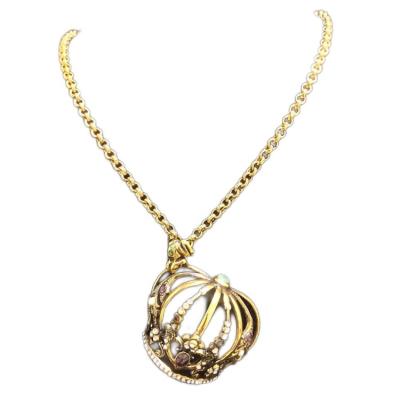 China Factory direct sale TRENDY brass and color stones easy to adjust gemstone necklace for sale