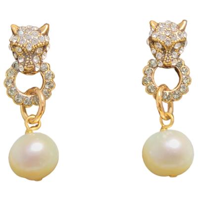 China Brass and Crystal Stones Fine Jewelry Earrings popular hot sale pearl high quality materials FASHIONABLE for sale