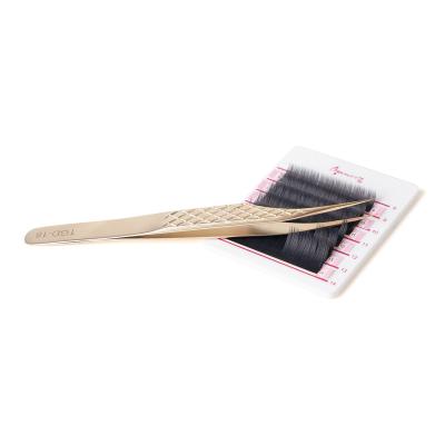 China Stainless Steel Dolphin Shape Eyelash Tweezers Gold Eyelash Extension Tweezers for sale