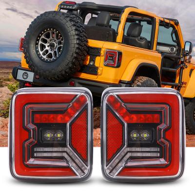 China PC red somke color LED tail lights for Jeep Wrangler JL JLU 2018 Sport 2019 Rubicon Sahara Taillight Replacement JL USA or European for sale