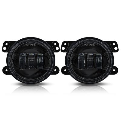 China PC For Jeep Wrangler Dodge Chrysler Cherokee 2PCS 4 Inch 30W Round LED Passing Fog Lights LED Driving Lamp With Turn Signal And DRL for sale