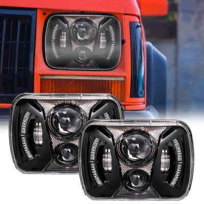 China Offroad Led Light For Jeep XJ 5x7 Cherokee 6x7 Headlight 6x7 Square LED Truck Lamp Lighting Rectangular Led Headlight For MJ Comanche for sale