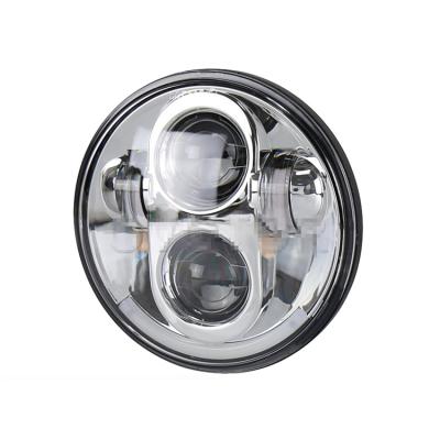 China Double PC DRL LED H4 Headlights 5.75inch LED Headlight Projector Lamp For Motorcycle for sale