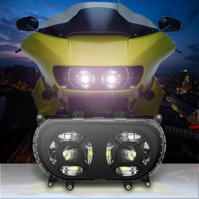 China Dual PC Motorcycle Headlight For Road Glide Parts 5.75