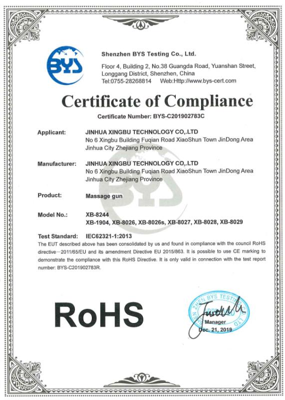 RoHS - Jinhua Xingbu Technology Co., Ltd.