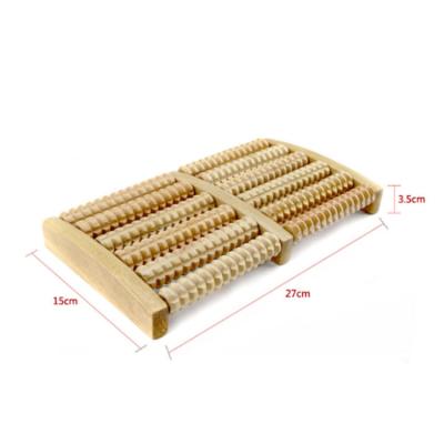 China Portable Wooden Leg Massager Foot Roller Foot Massager Six Rows Foot Massager for sale