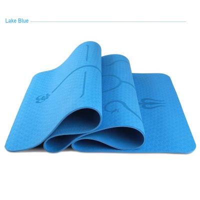 China Non-slip Tape Double Layer Two Color Yoga Mat Posture Line Thickening 8MM Fitness Mat Widening Wholesale Customization for sale