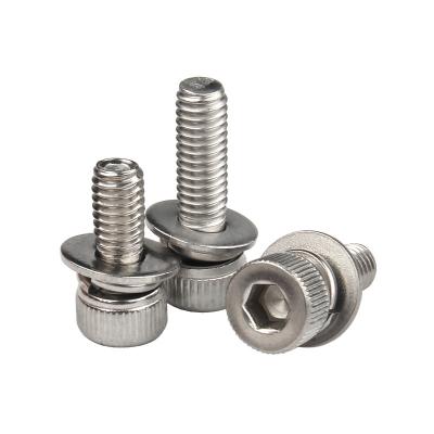 China Factory Wholesale Stainless Steel Flat Cylindrical Hexagon Socket Main Combination Screws for sale