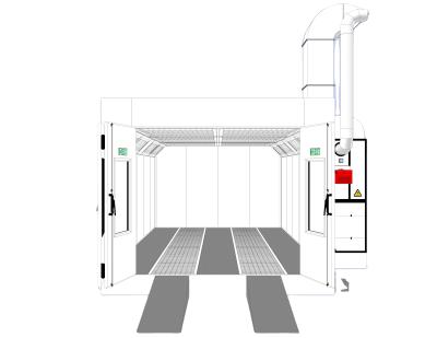 China PAINTING & BAKING semi down draft paint booth and prep station for body spray booth for sale for sale