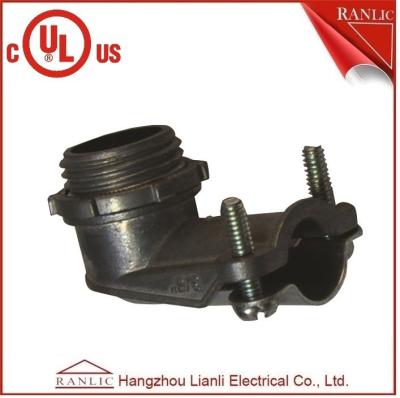 China Steel Flexible Conduit Fittings Squeeze 90 Degree BX Connector , UL File No. E469552 for sale