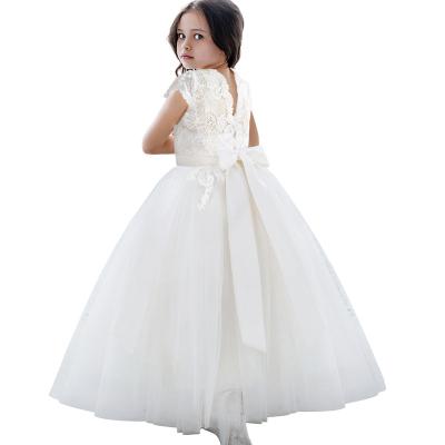 China Girls Summer Casual Dress Kids Casual Wear Lace Princess Dress First Communion Regular White Dress for sale