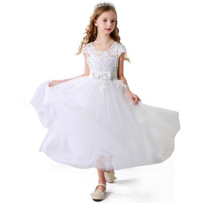 China Ivory Cap Sleeve Tulle Bridesmaid Dresses Infant Soft Baby Lace Dress Kids Party Wear Dress for sale