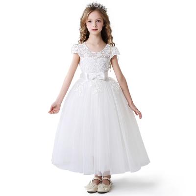 China Elegant Princess Flower Girls Party Dress Wedding Evening Dress Girl's Lace Dress Regular Bridesmaid Dress for sale