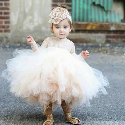 China Latest Eco-Friendly Design Layered Tutu Hollow Yarn Baby Bridesmaid Dress Noble Lace Dress for sale