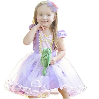 China Girls Cartoon Princess Rapunzel Dress Fancy Party Costume Viable Princess Girl Dress Kids Cosplay Party Vestido For Girls Wear for sale