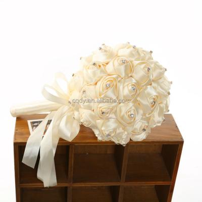 China Artificial Wedding Bouquets Bridesmaids Bouquet Modern Soft Bridal Flower Balls Brooch Rhinestone Bouquets for sale