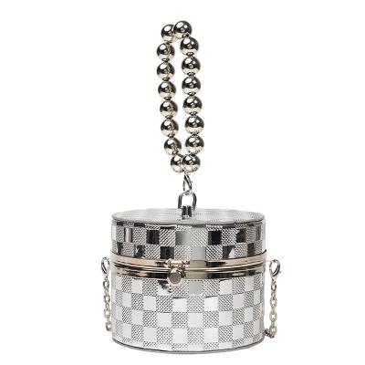 China 2022 new fashion bag high quality silver mini women's cylinder exquisite portable bag Spice Girl messenger chain bag for sale