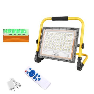 China Residential Foldable Outdoor Portable Rechargeable Solar Led Flood Light 100w Emergency Lighting IP65 for sale