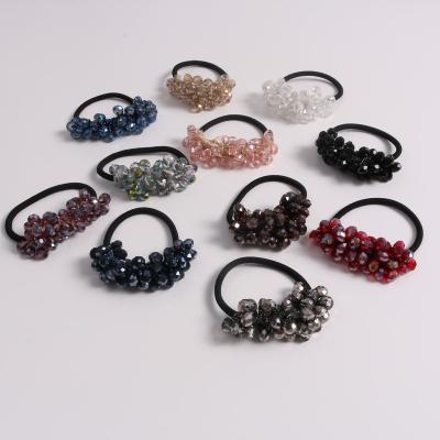 China New main wholesale Korean simple crystal rope semicircle girl's hair accessories hair rope temperament crystal hair rope for sale