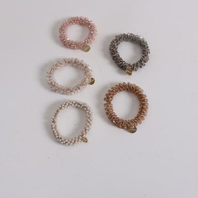 China Wholesale korean cute hair pearl hair ring color hair accessories bracelet central institute of statistics wind rope crystal simple head ring I hair new for sale