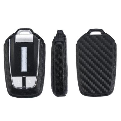 China Car Inside Car Interior Accessories Silicon Car Key Cover Soft Carbon Car Key Case Keychain Suitable For Isuzu for sale