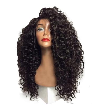 China High Density Swiss Curly Kinky Curly Peruvian Human Hair Full Lace Wigs For Black Women for sale